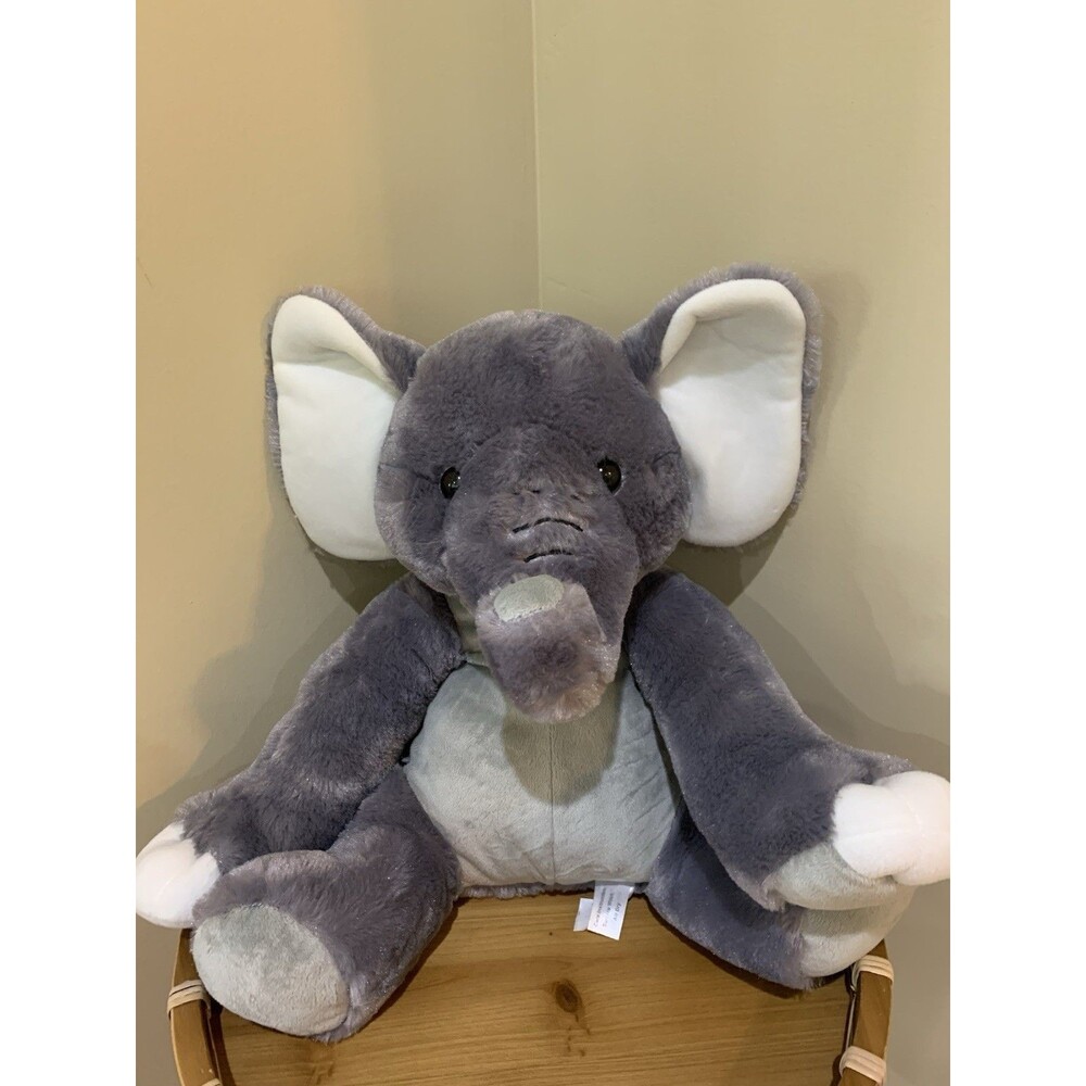 Fiesta Gray Elephant Plush 15.5" Stuffed Animal Toy Lovey White SOFT